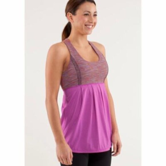 Lululemon Purple Razor Racer Back Power Dance Tank Top Size 8/M Built in Bra - Picture 1 of 6